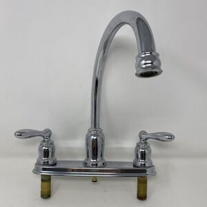 Moen Kitchen 2-Handle Standard 10 In Tall Bridge Arc Faucet in Chrome‎ Silver